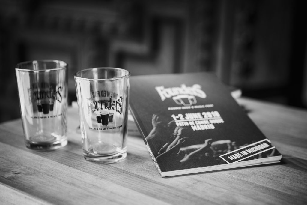 Founders glasses and book