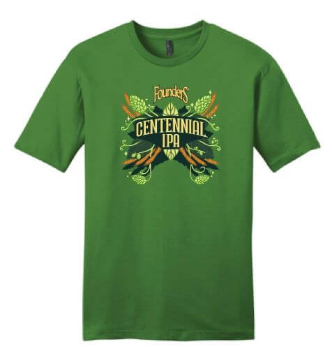 Centennial IPA green t-shirt