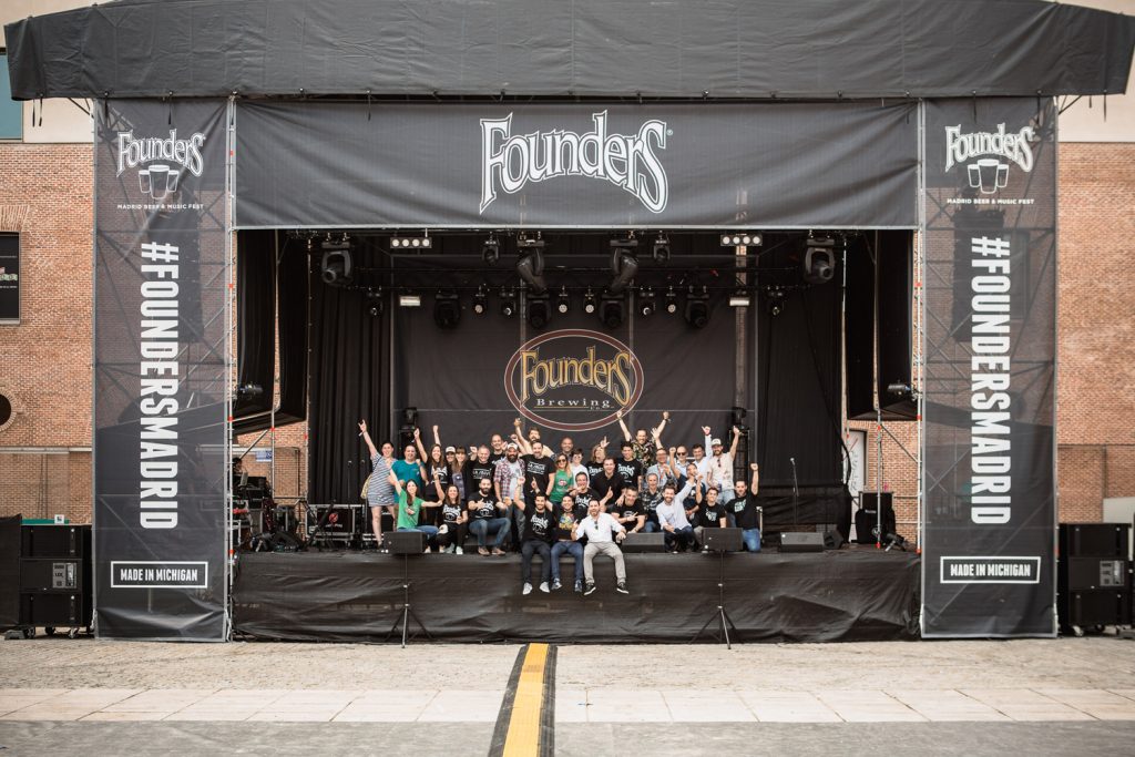 Group of people on stage at Madrid Beer & Music Fest