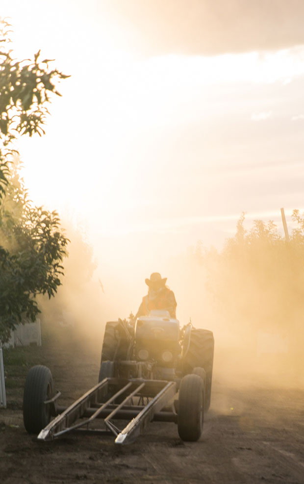 hazy image with tractor