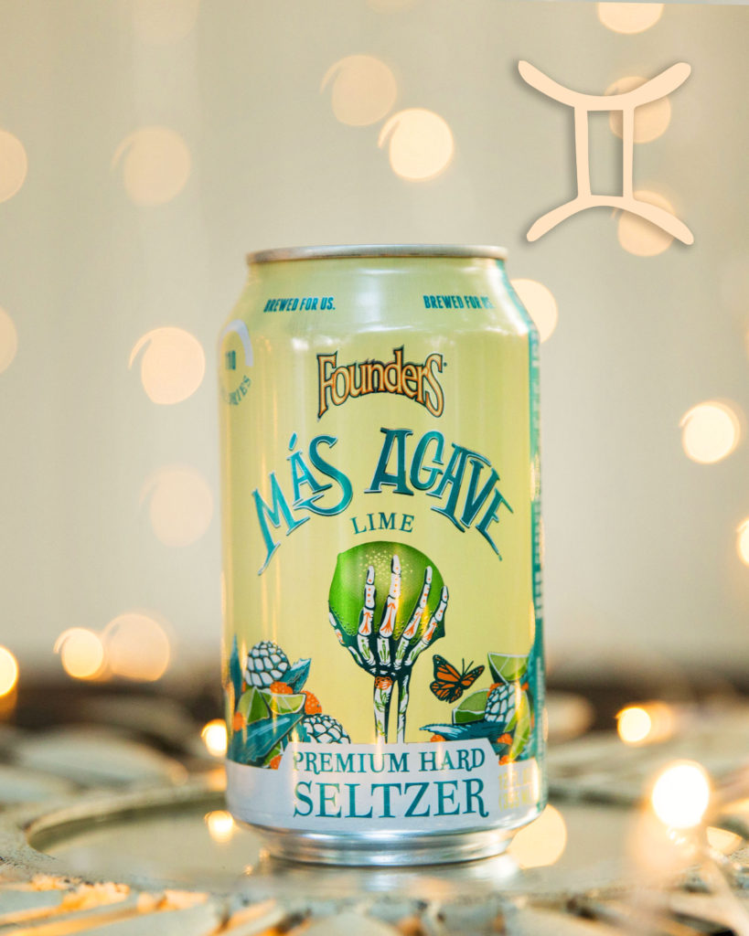 mas agave seltzer can with gemini sign
