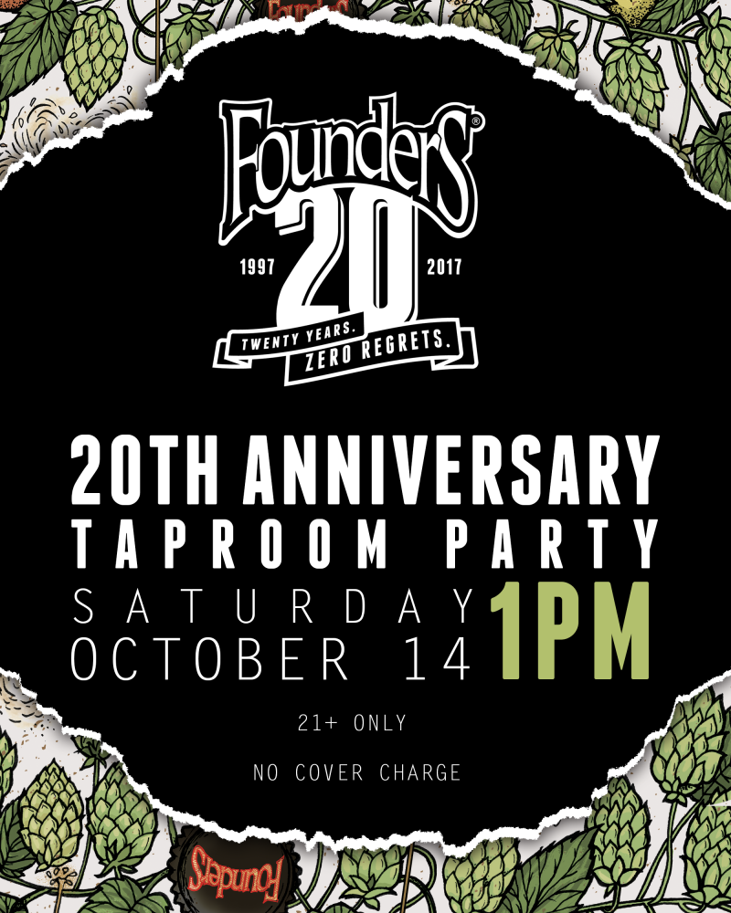Founders 20th Anniversary event poster