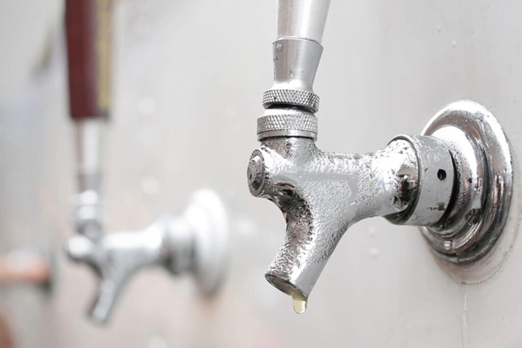 Beer tap dripping