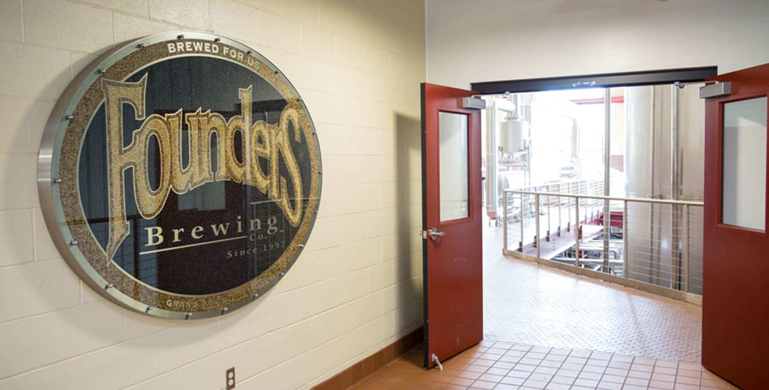 Hallway inside brewing facility