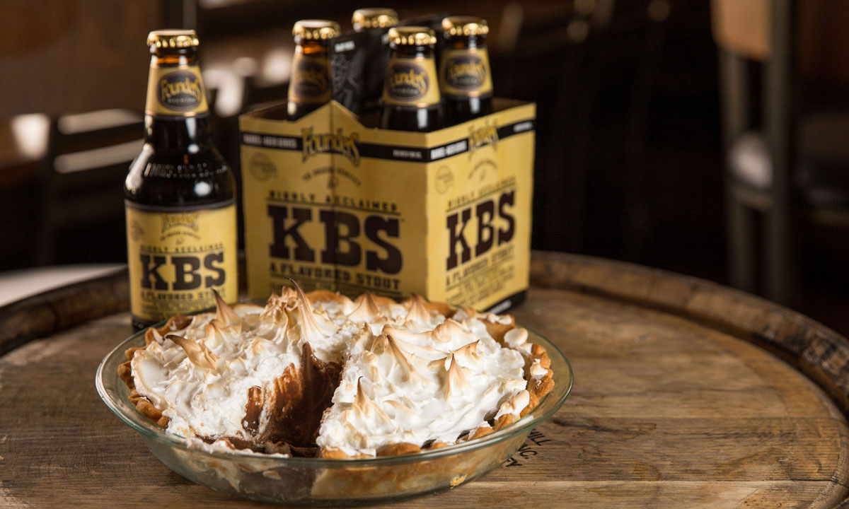 Founder's KBS beer and a pie
