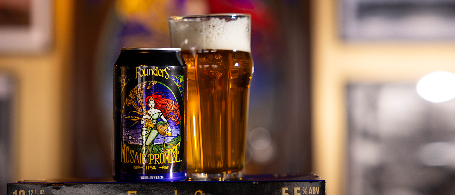 Mosaic Promise 12 oz draft and can