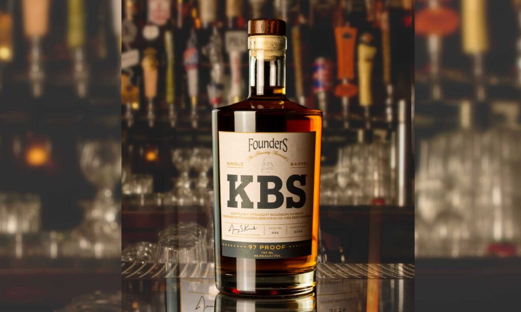 KBS Bourbon sitting on bartop
